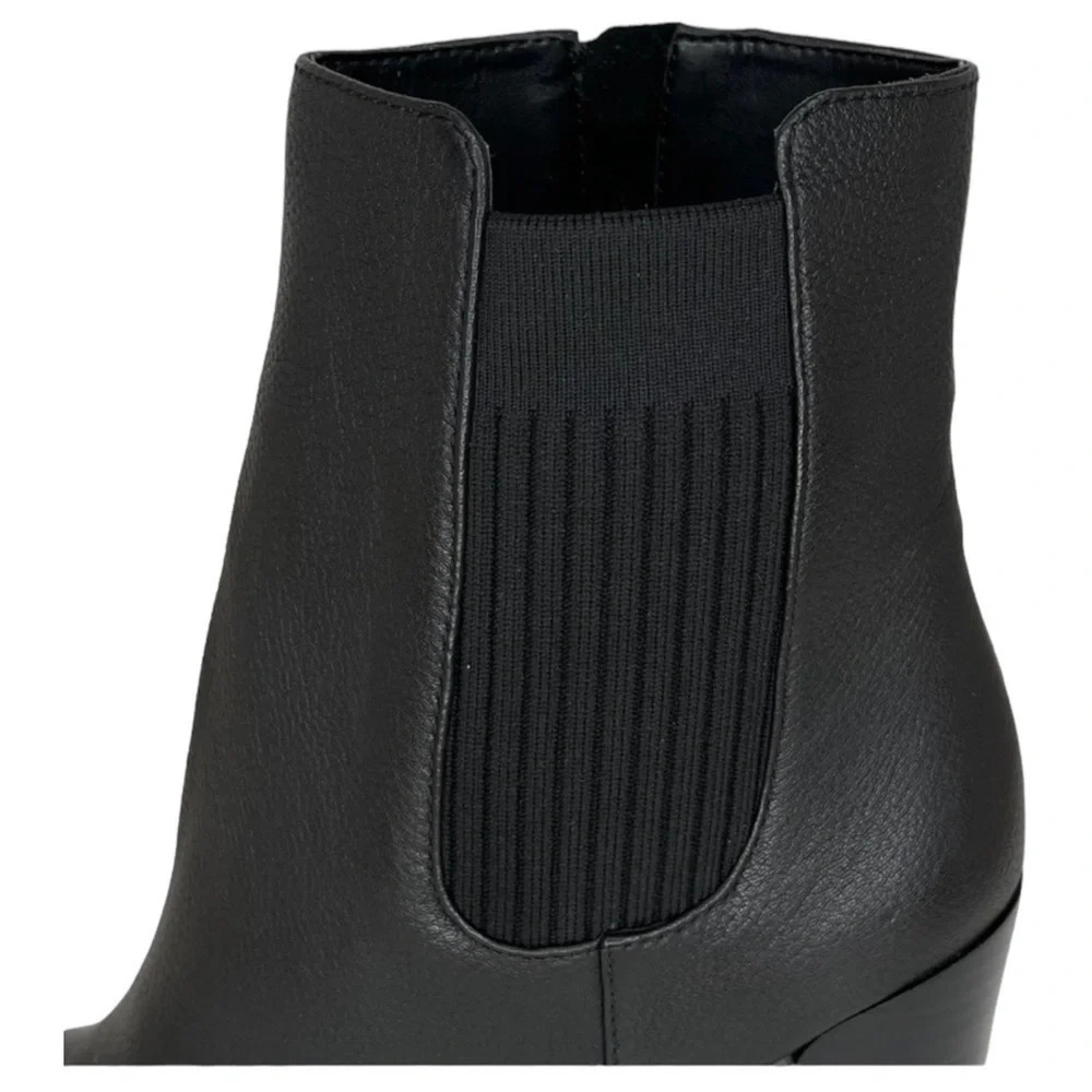 Kenneth Cole NY Justin Black Leather Womens Heeled Ankle Boots Size 10M - Picture 8 of 11
